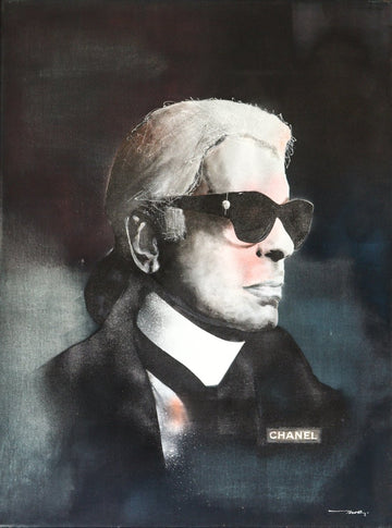 The Kaiser (Lagerfeld Chanel) málað af Árni Thor, verkið er Street art